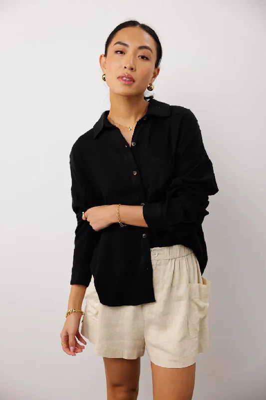 Finley Button Up in Black