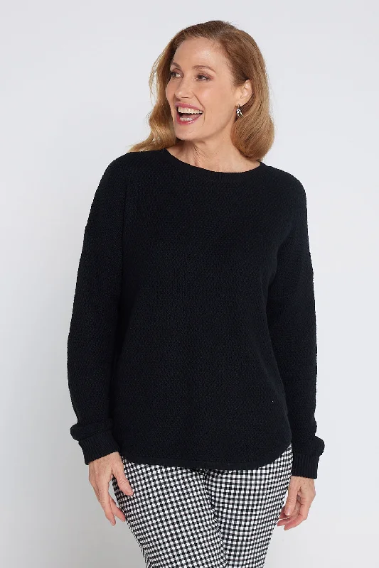 Brenda Waffle Knit - Black