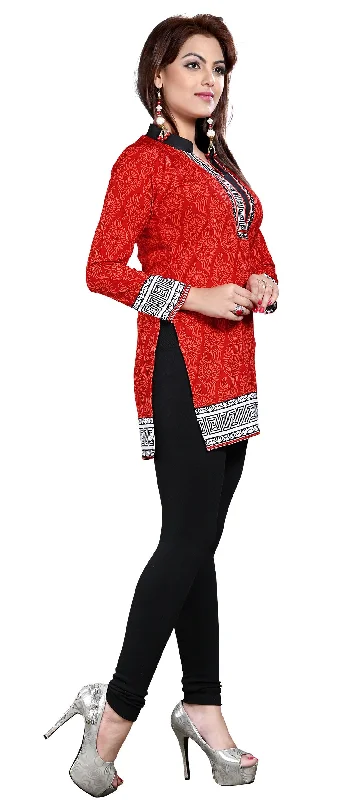 Chic Red India Kurti Online – Stylish Short Kurti for Women