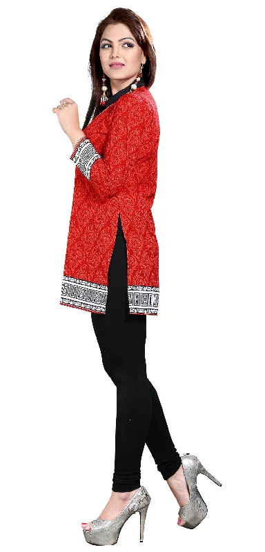 Chic Red India Kurti Online – Stylish Short Kurti for Women