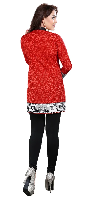 Chic Red India Kurti Online – Stylish Short Kurti for Women