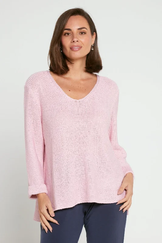 Emmy Cotton Knit Jumper - Pink