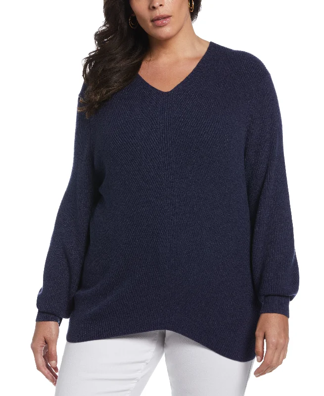 Plus Size Essential Ribbed V-Neck Sweater