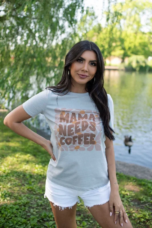 Grey Mama Needs Coffee Graphic Tee - FINAL SALE