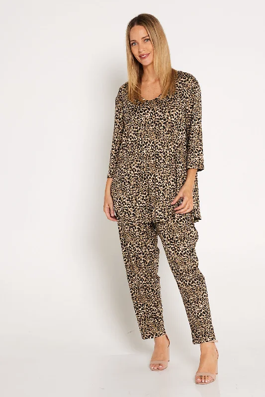 Jenny Ribbed Top - Leopard