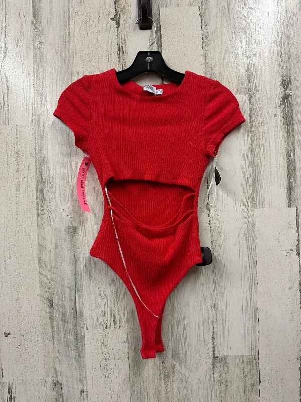 Red Bodysuit Clothes Mentor, Size S