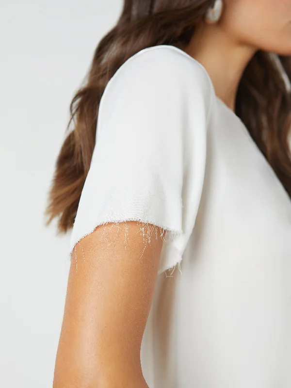 Suzette Silk Raw-Hem Tee