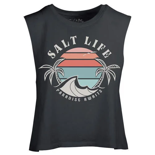 Women's Salt Life Paradise Bound Muscle Crop Tank Top